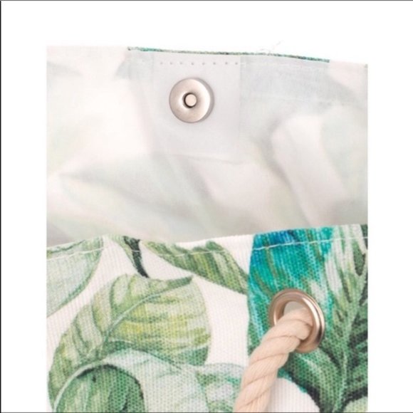 HP✨Tropical Palm Leaf Bucket Bag Backpack Tote NWT - Picture 5 of 10